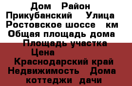 Дом › Район ­ Прикубанский  › Улица ­ Ростовское шоссе 9 км › Общая площадь дома ­ 75 › Площадь участка ­ 4 › Цена ­ 3 000 000 - Краснодарский край Недвижимость » Дома, коттеджи, дачи продажа   . Краснодарский край